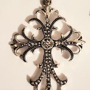 Filigree Cross & Earrings Set